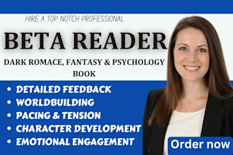 beta read dark romance, urban fantasy psychological thriller, horror or ya novel