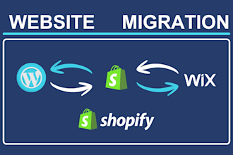migrate wordpress to shopify, wix to shopify or woocommerce to shopify