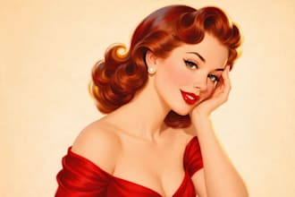 design vintage pin up girl poster artwork