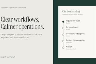 map and organize your business workflows and operations