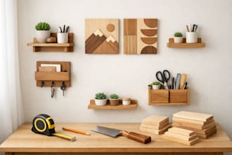 create easy DIY wood wall decor projects for small spaces