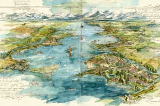 design watercolor map invitations for wedding and special events