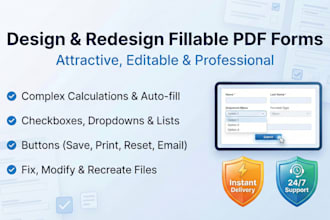 design, create, or redesign attractive, editable, and fillable PDF forms