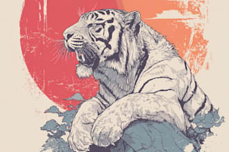 do a japanese t shirt illustration