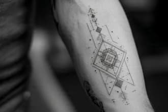 create geometric, fine line or micro realism tattoo design
