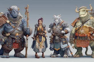 draw dnd character art fantasy character for dnd party and pathfinder