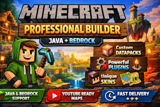 create and build custom minecraft datapacks, skin, plugin, youtube, bedrock