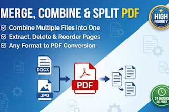 merge and combine multiple files into one PDF or split and extract pages