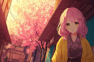 draw original character and anime background