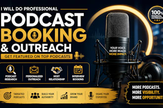 do outreach as pr specialist and get you booked as a speaker on top podcast