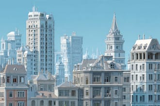 draw an illustration of any buildings or cityscape for you