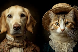 draw pop art of dog cat pet animal portrait