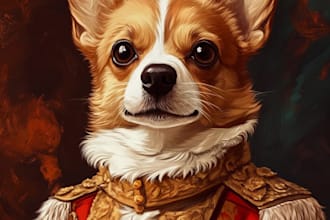 do a custom pet portrait, dog portrait, cat portrait
