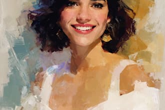 digitally oil paint, vintage portrait, landscape, illustrate