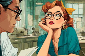 create cool retro comic art design illustration