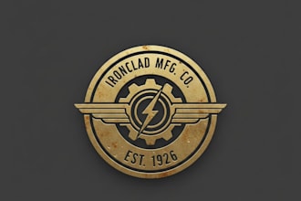 design a vintage industrial logo with classic rugged character