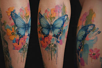 be your watercolor tattoo artist and designer