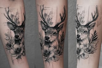 design a tattoo in black and white or in color