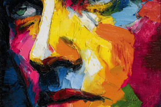paint expressive colorful abstract portraits