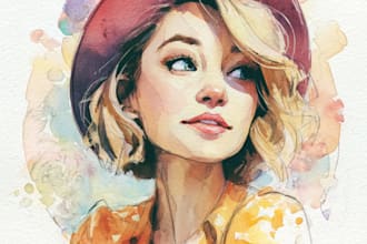 draw outstanding watercolor portrait