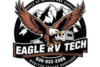 create a modern rv repair and service business logo design