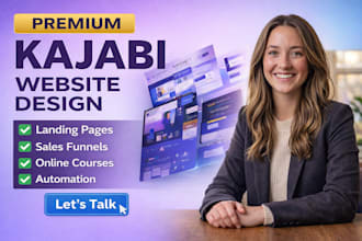 design a premium kajabi website with funnel, email automation, tracking