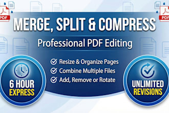 combine, split, merge, compress, resize, organize and add pages to your PDF