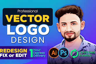 manually vector trace and edit logo into clean scalable print ready vector file
