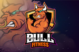 design a powerful fitness or sports mascot logo