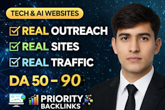 build da 50 to 90 tech and ai backlinks with real outreach and guest posts