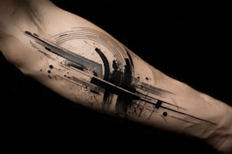 custom an abstract black tattoo design