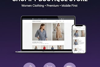 design a shopify boutique store for women clothing brands