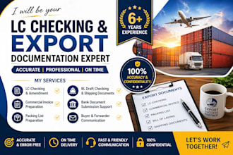 prepare commercial invoice, packing list, export documents for shipment