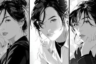 draw simple black and white illustration