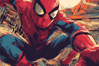 draw marvel superhero comic book illlustration page comic stripe graphic novel