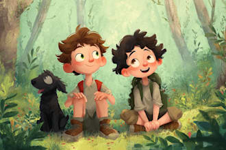 illustrate children story book illustration, children