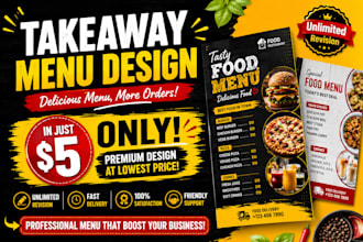 design takeaway menu design,food menu in 24hours