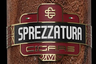 design modern premium labels, bands, boxs, rings, cbd, and cigar logo
