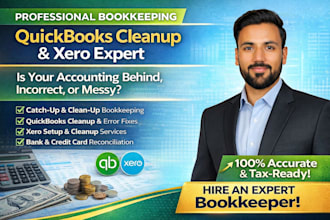 do bookkeeping, quickbooks cleanup and xero expert