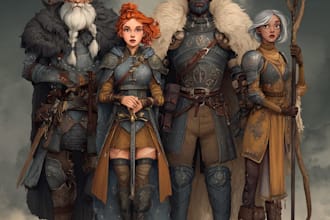 design custom dnd party portraits and group art