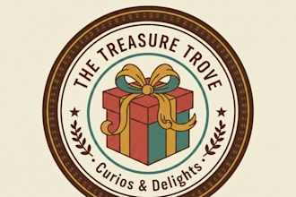 design a vintage gift shop logo with classic charming style