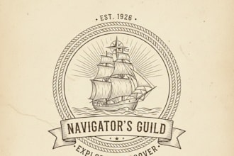 design a vintage line art logo with elegant minimalist charm