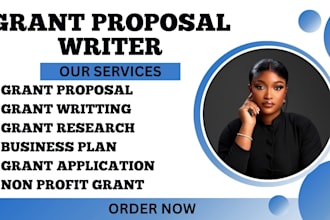do grant writing, grant proposal, grant research, business plan, application