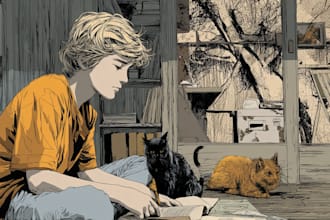 create a comic book and custom illustration