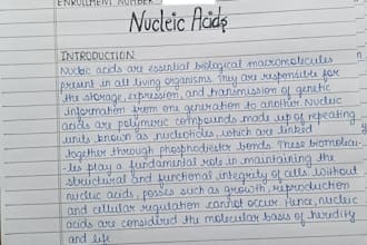 write neat handwritten notes, assignments and letter
