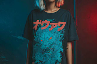 make a japanese t shirt illustration