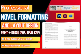 do professional ebook design, book formatting, and KDP book interior design