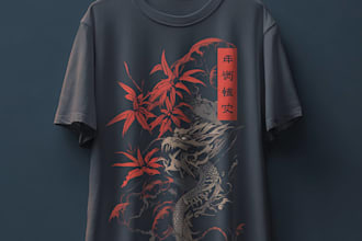 do a japanese t shirt illustration