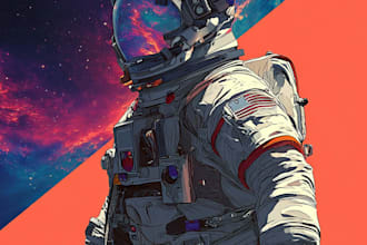 draw cool outer space astronaut illustration