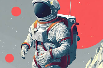 make an astronaut illustration for sci fi design
